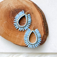 Palmetto Raffia Statement Earrings - 4 COLORS!
