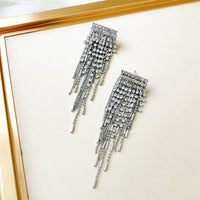 Paris Rhinestone Tassel Earrings