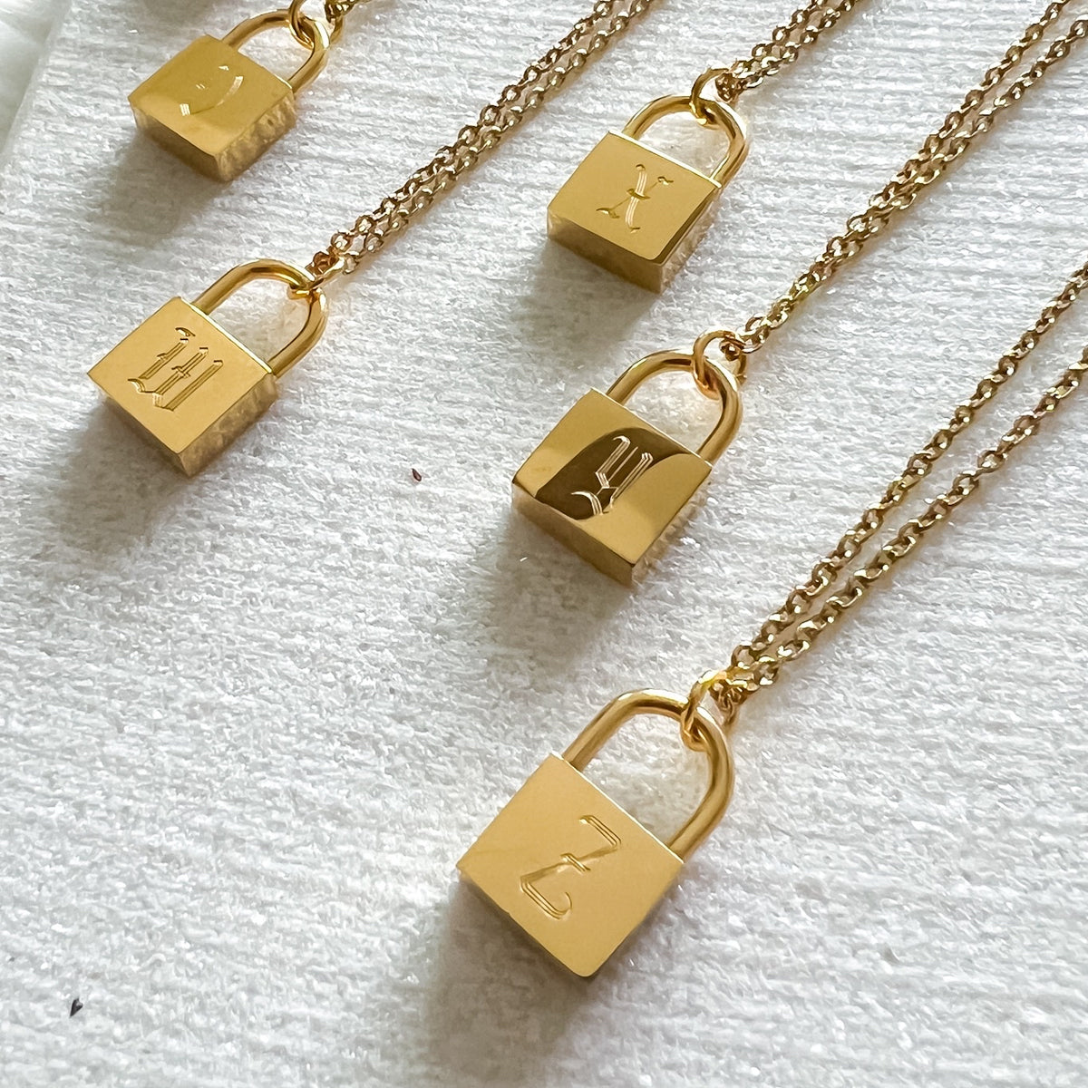 Initial Padlock Necklace