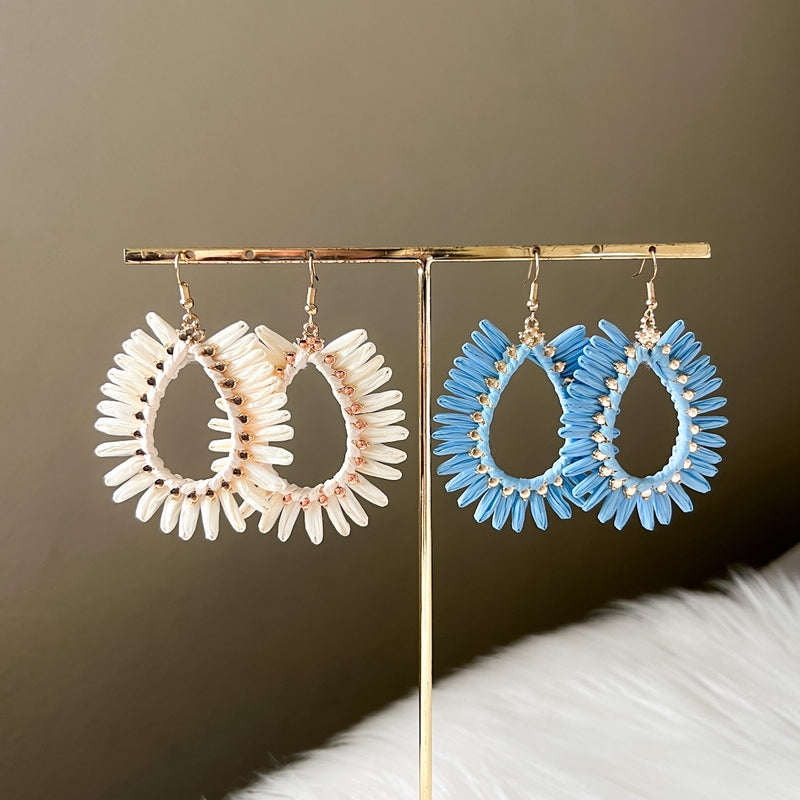 Palmetto Raffia Statement Earrings