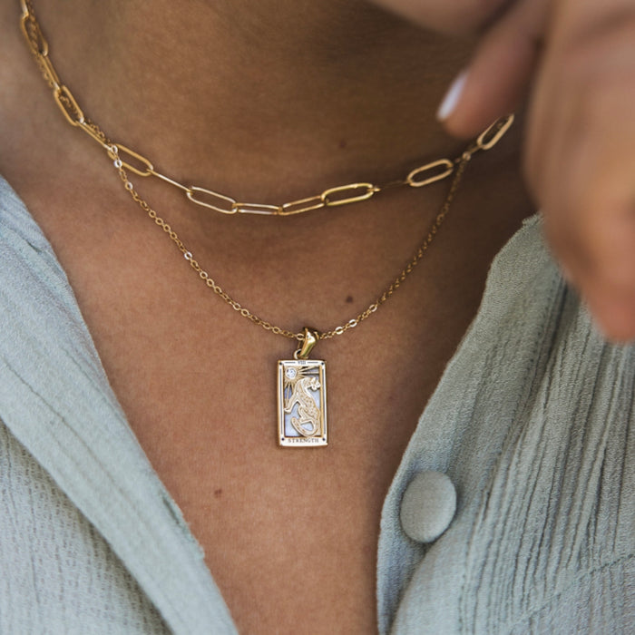 strength positive affirmation manifestation necklace stainless steel gold plating thesongbirdcollection.com