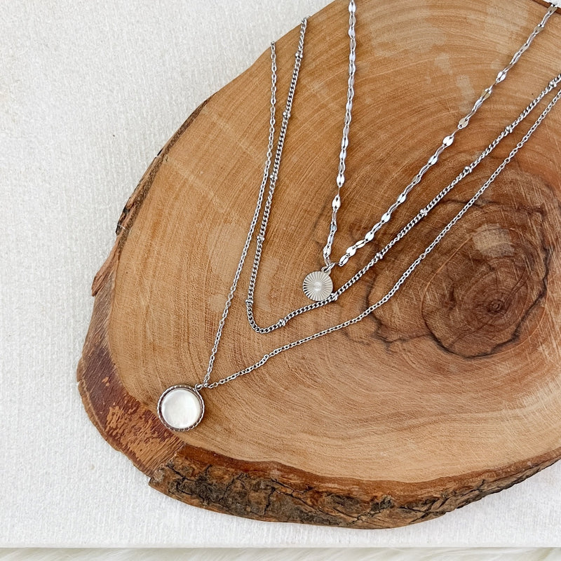 Pearlescent Three Layer Necklace