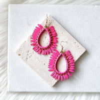 Palmetto Raffia Statement Earrings - 4 COLORS!