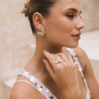 seraphine floral petal ring micropave The Songbird Collection