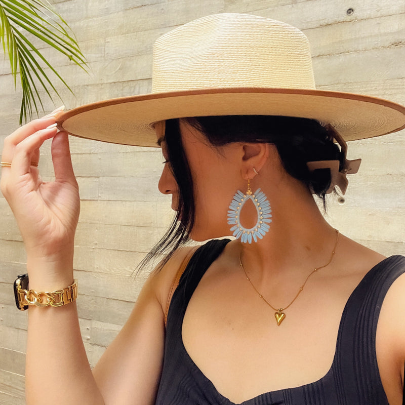 Palmetto Raffia Statement Earrings