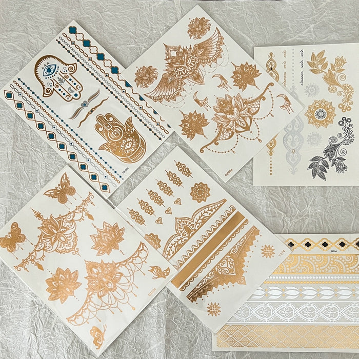 Metallic Temporary Tattoos - 9 Designs!