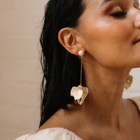 Vanilla Cream Petal Drop Earrings -  3 COLORS!