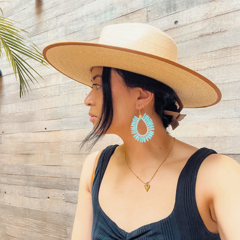 Palmetto Raffia Statement Earrings