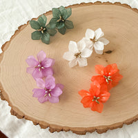Dahlia Frosted Floral Earrings - 6 COLORS!