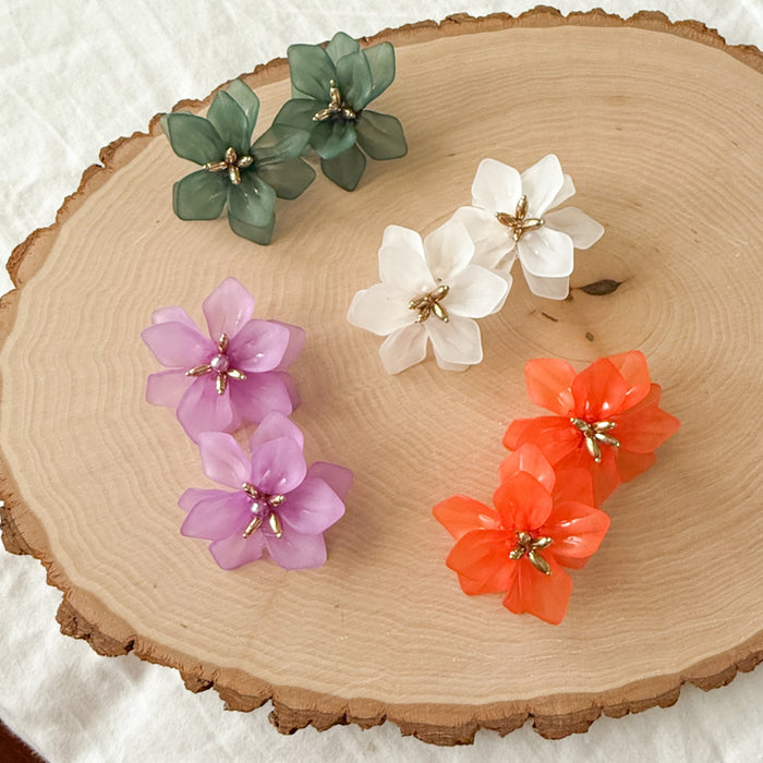 Dahlia Frosted Floral Earrings - 6 COLORS!