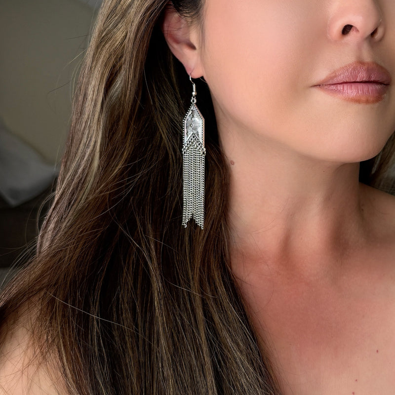 Karma Vintage Metal Earrings
