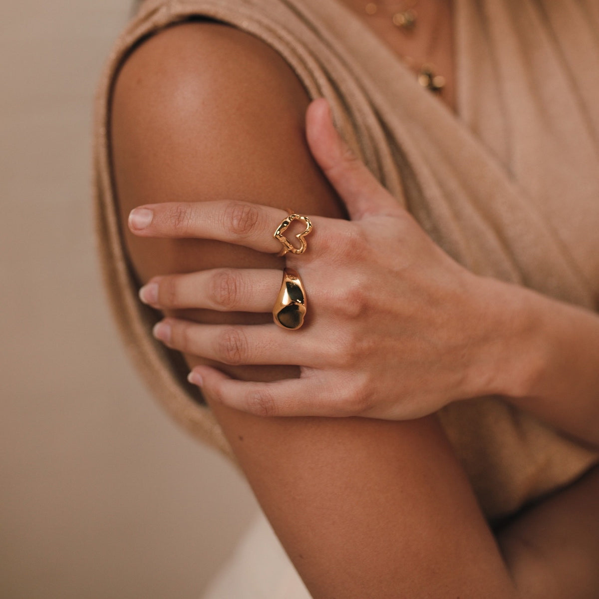 Hammered Heart Ring