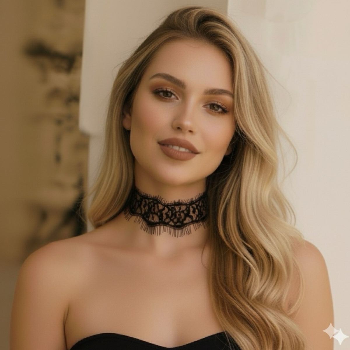 Naughty or Nice Lace Choker - White or Black