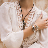 Chrome Wave cuffs - Tranquility Rope Pendant Necklace - The Songbird Collection