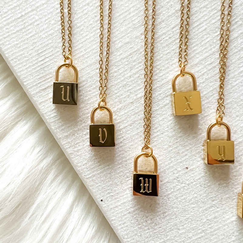 Initial Padlock Necklace