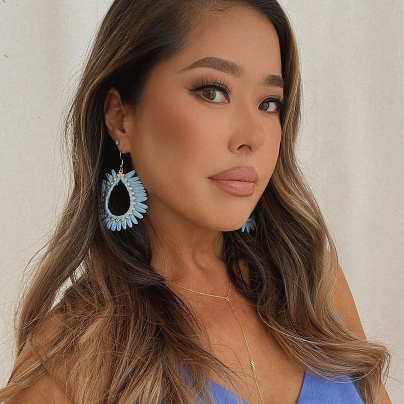 Palmetto Raffia Statement Earrings - 4 COLORS!