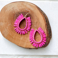 Palmetto Raffia Statement Earrings - 4 COLORS!