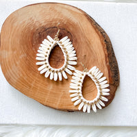 Palmetto Raffia Statement Earrings - 4 COLORS!