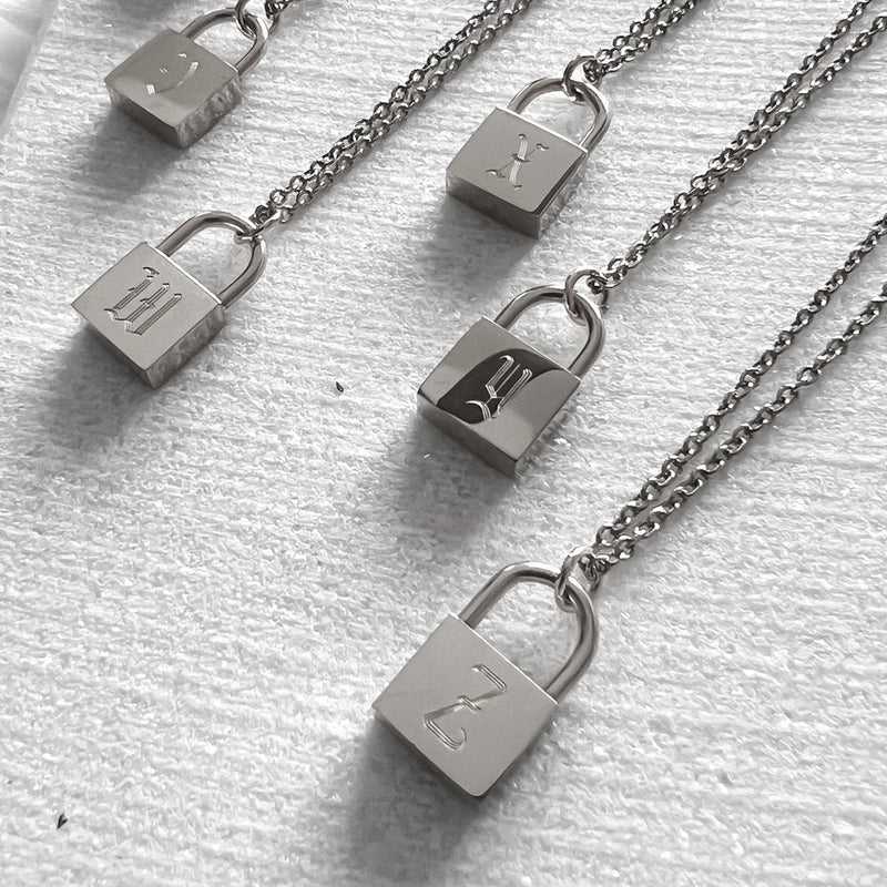 Initial Padlock Necklace