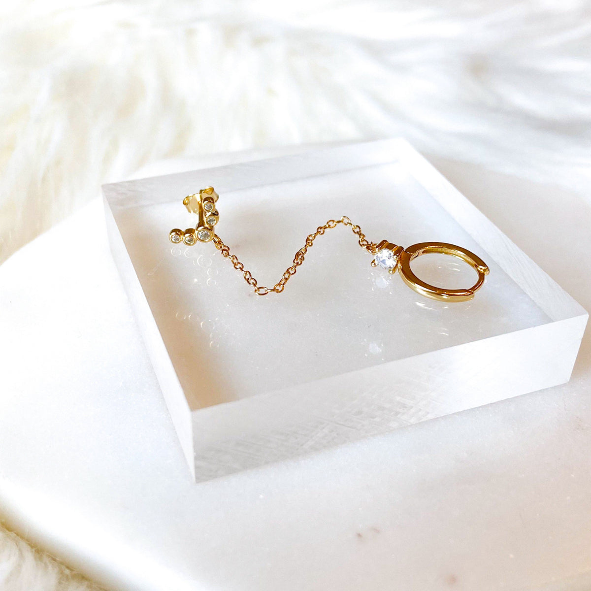 Ava Chain Link Huggie Earring -  LAST CHANCE!