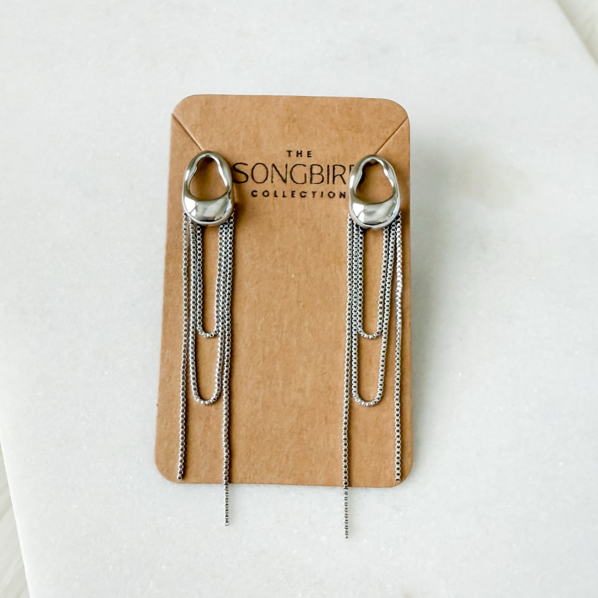 The Silhouette Draped Chain Earrings