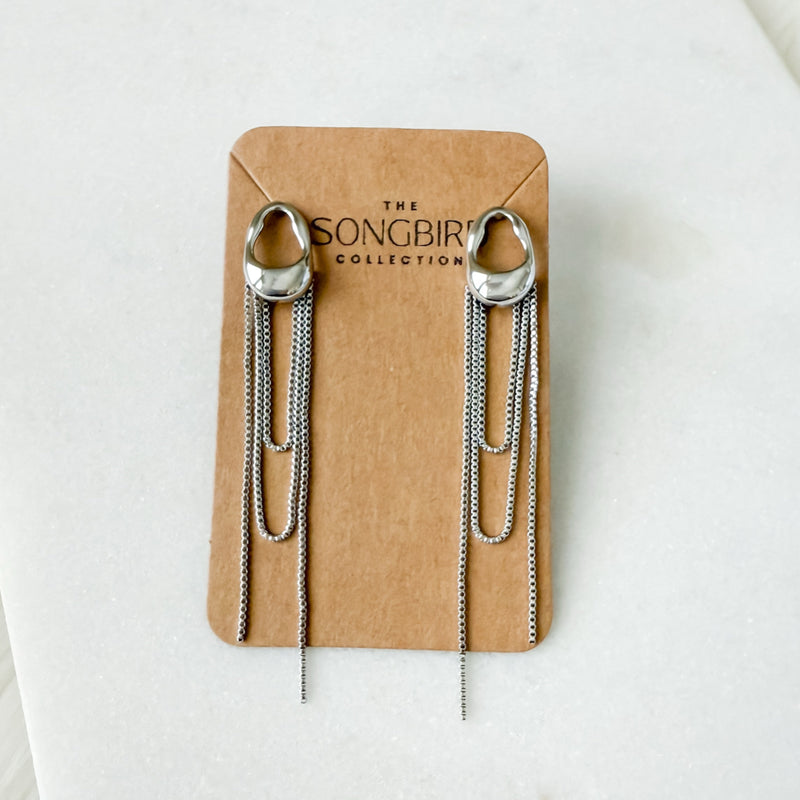 The Silhouette Draped Chain Earrings