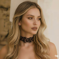 Naughty or Nice Lace Choker - White or Black