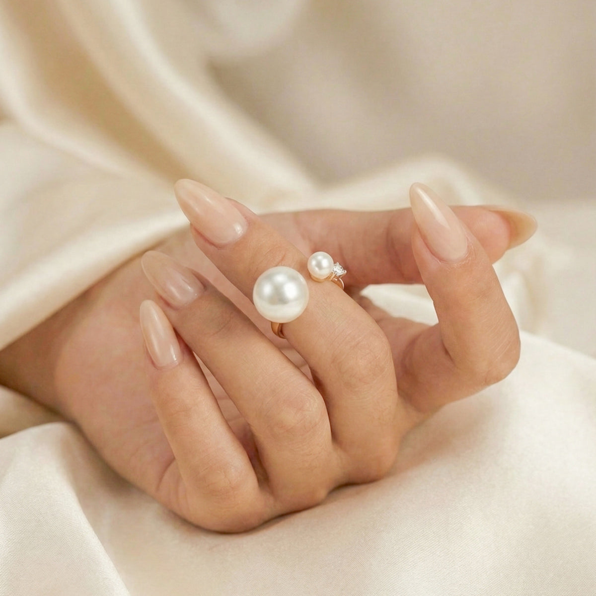 Arista Open Pearl Ring