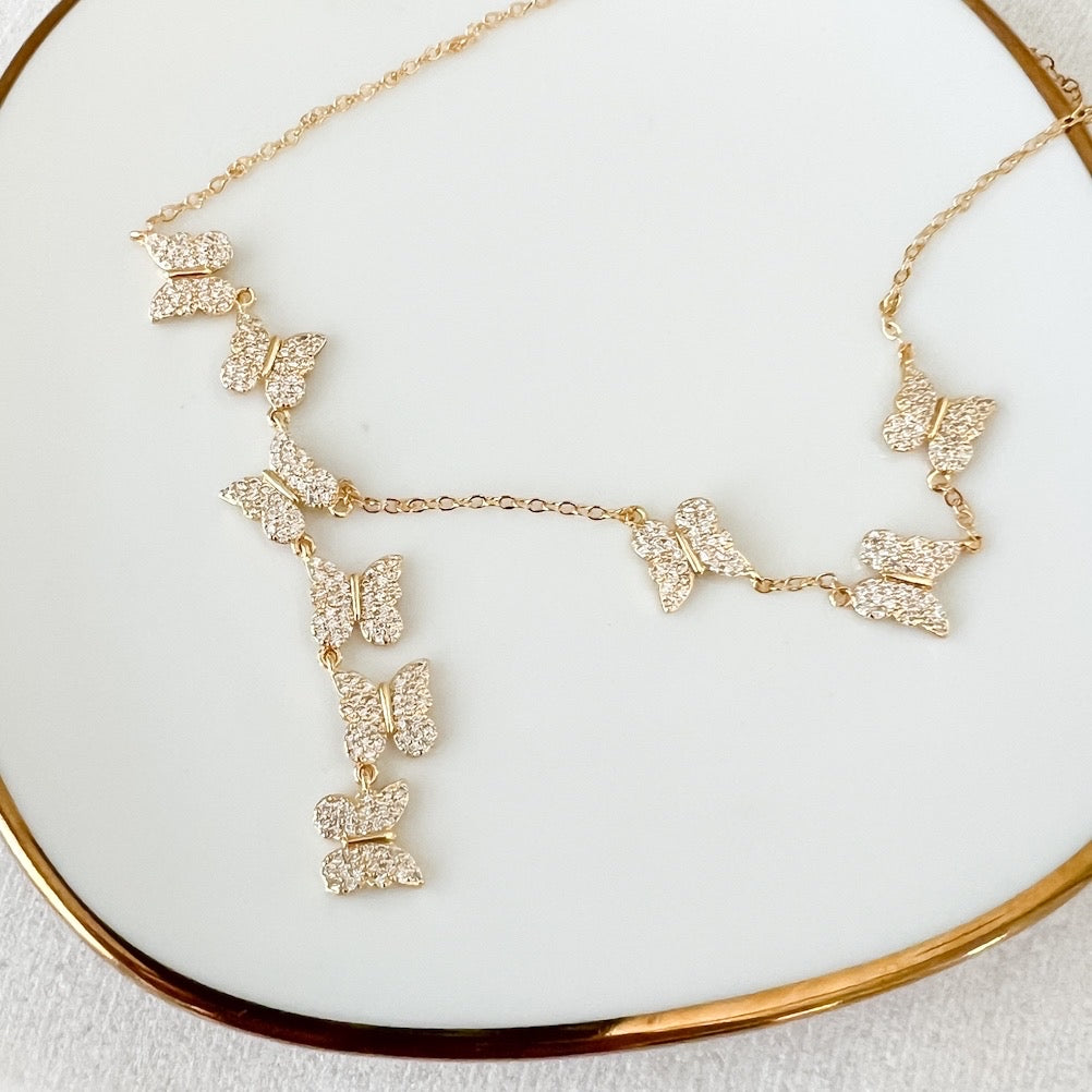 Cascading butterflies necklace - The Songbird Collection