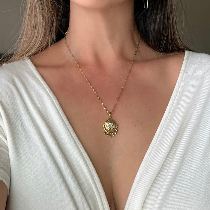 Evil Eye Necklace - Stainless Steel - The Songbird Collection