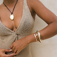 Chrome Wave cuff - Serenity Rope Pendant Necklace - The Songbird Collection