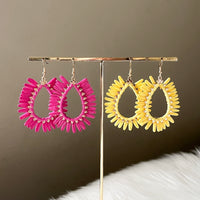 Palmetto Raffia Statement Earrings - 4 COLORS!