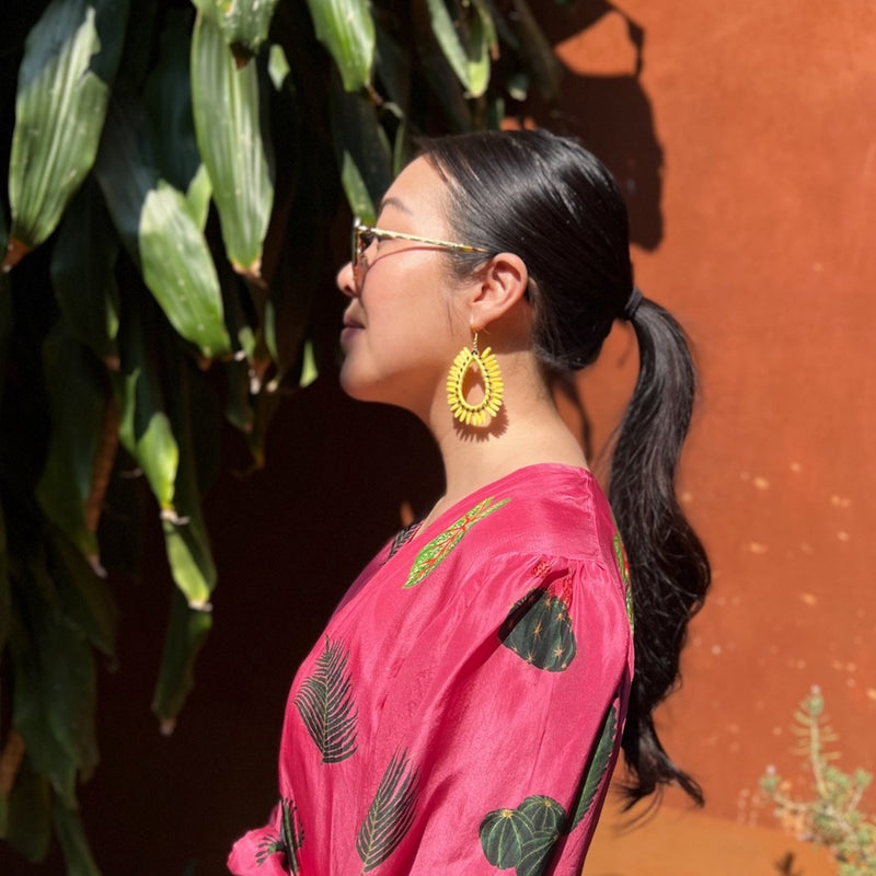 Palmetto Raffia Statement Earrings - 4 COLORS!