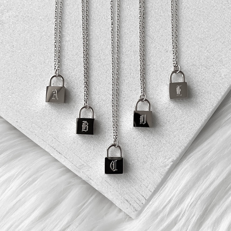 Initial Padlock Necklace