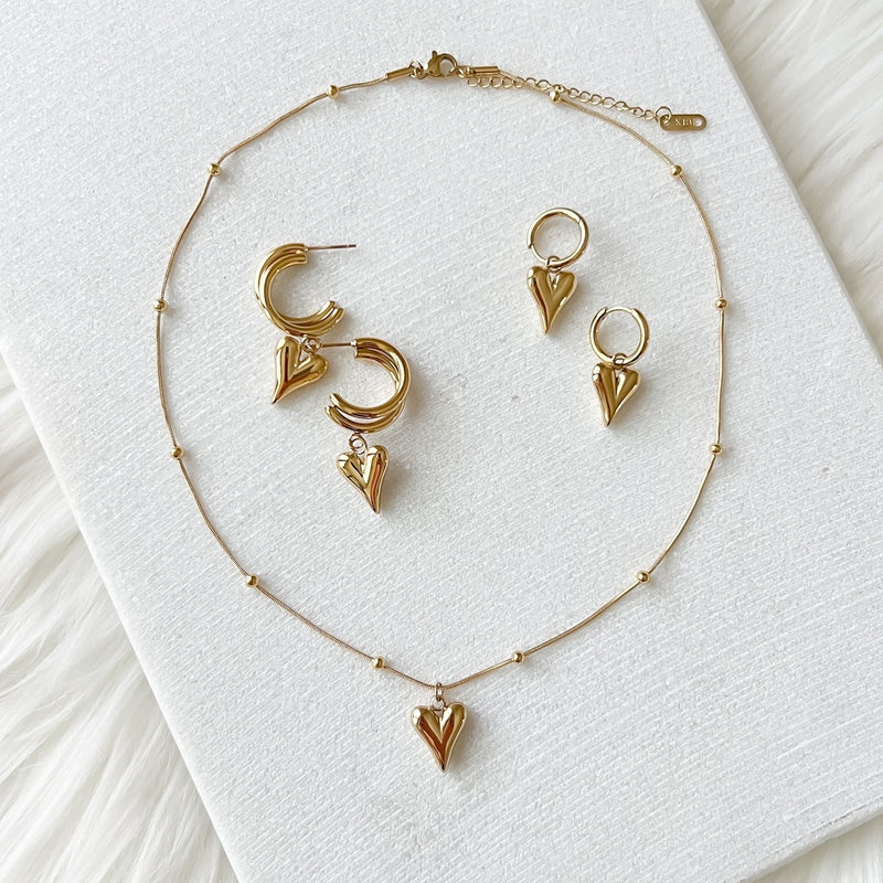 Lovely Heart Drop Earrings - LAST CHANCE!