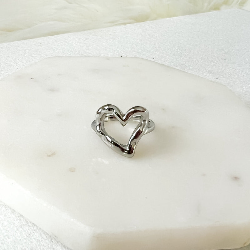 Hammered Heart Ring