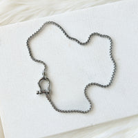 horseshoe lock necklace stainless steel