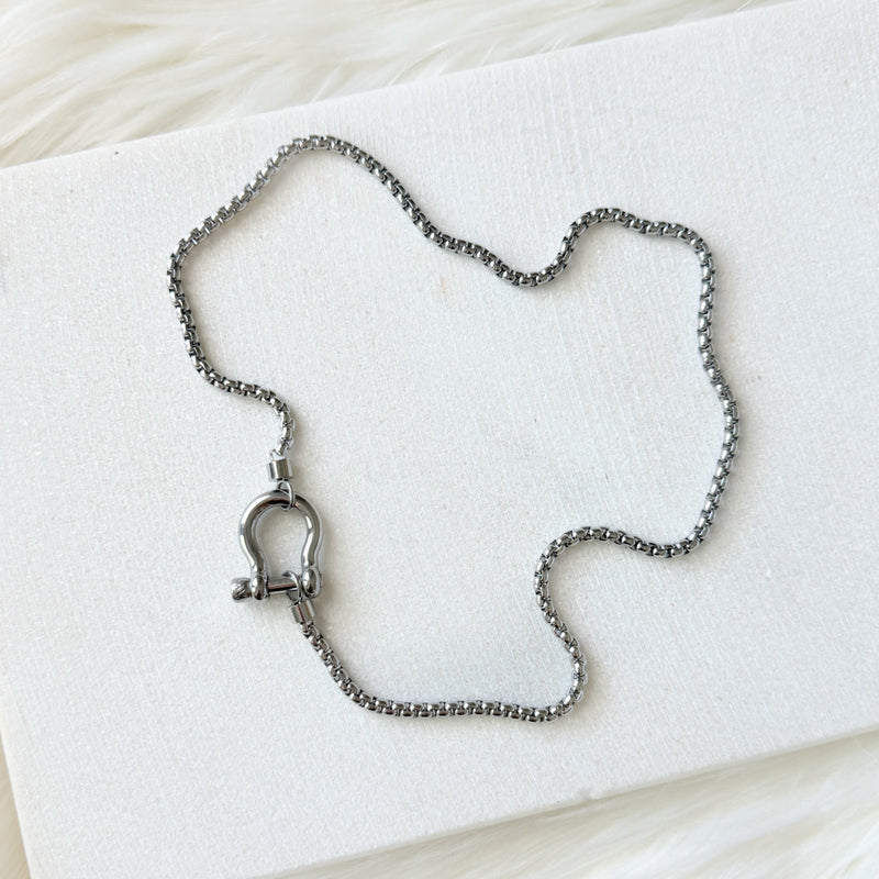horseshoe lock necklace stainless steel