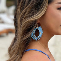 Palmetto Raffia Statement Earrings - 4 COLORS!