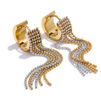 Beaded Fringe Statement Earrings