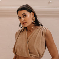 Golden Floral Statement Earrings - LAST CHANCE!