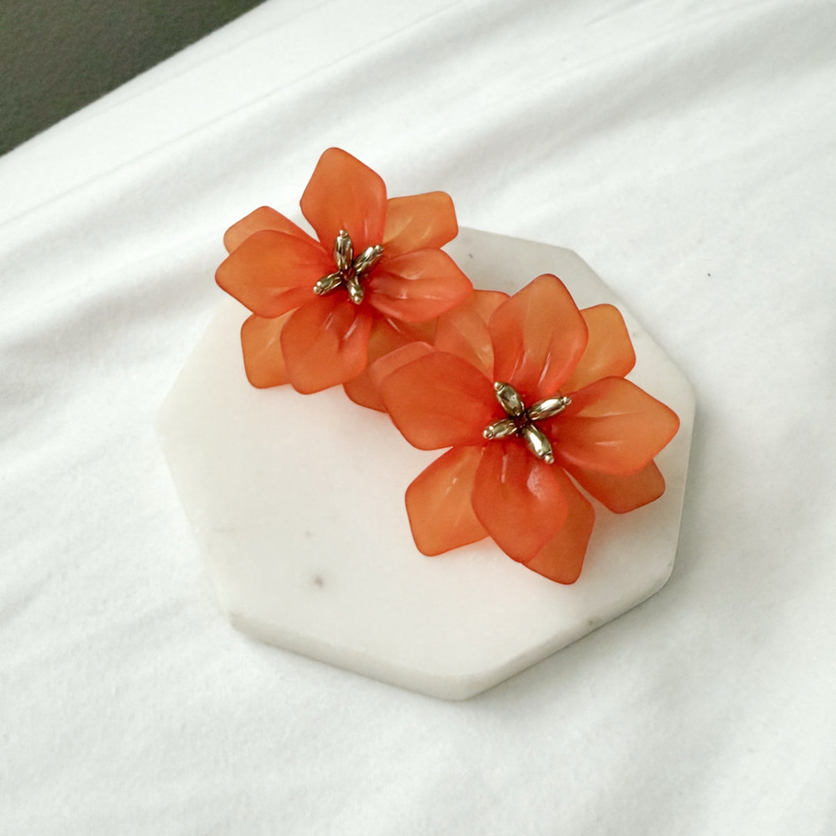 Dahlia Frosted Floral Earrings - 6 COLORS LAST CHANCE!