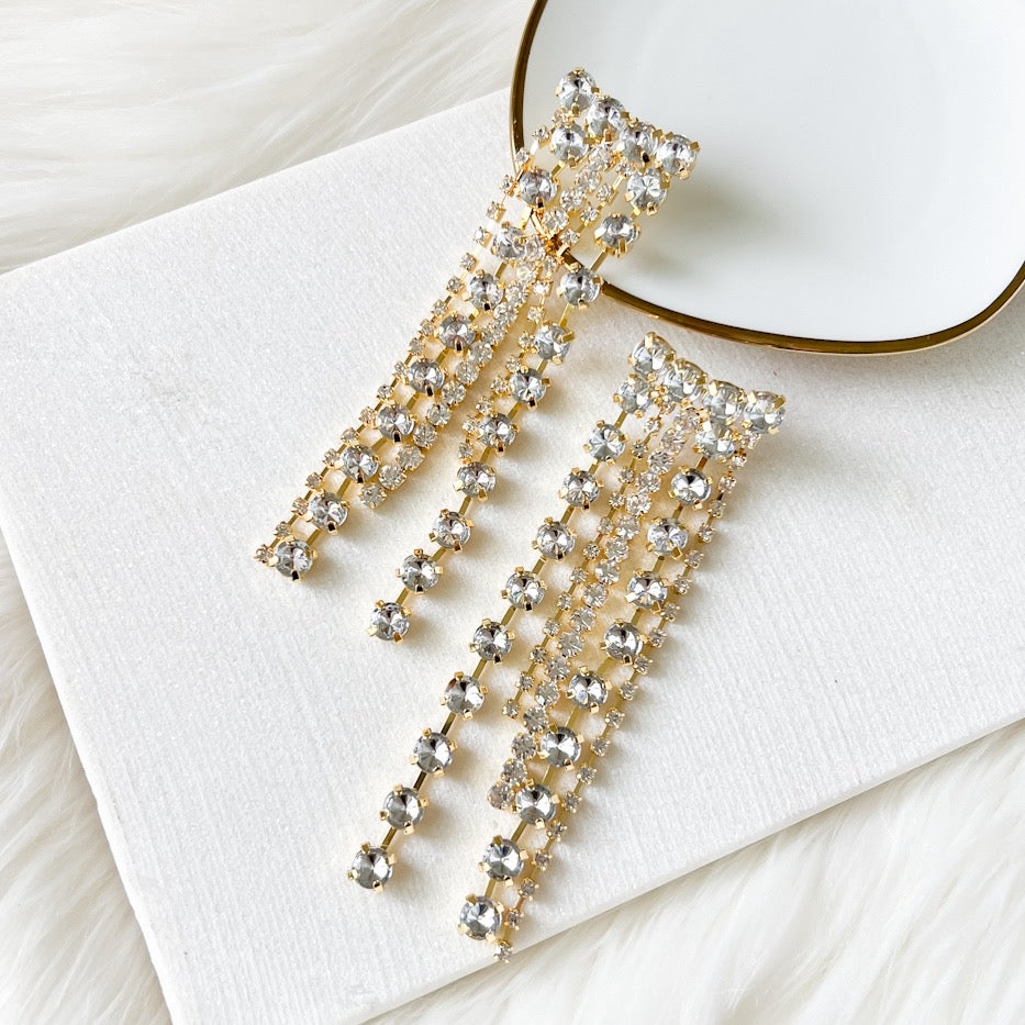 Boa Rhinestone Duster Earrings