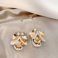 Golden Aurora Petal Drop Earrings