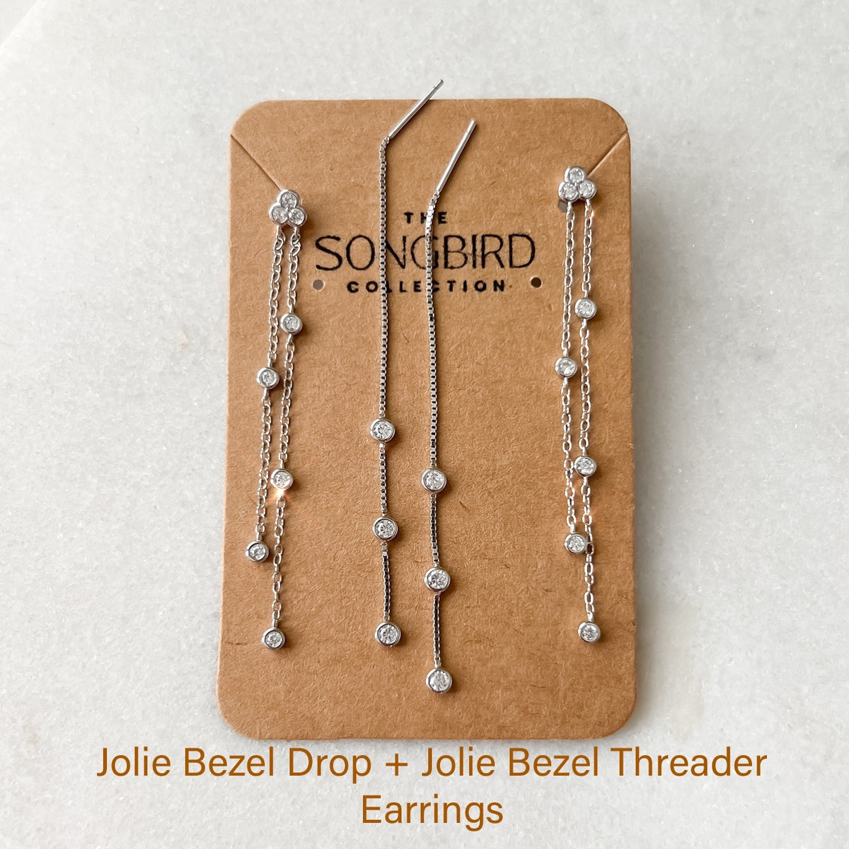 Jolie Bezel Drop Earrings