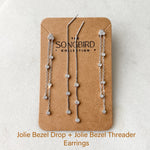 Jolie Bezel Drop Earrings