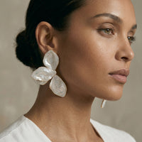 Ivory Lotus Statement Earrings