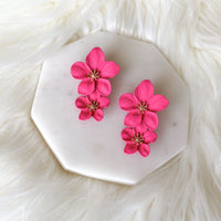 Hibiscus Flower Drop Earrings - LAST CHANCE!