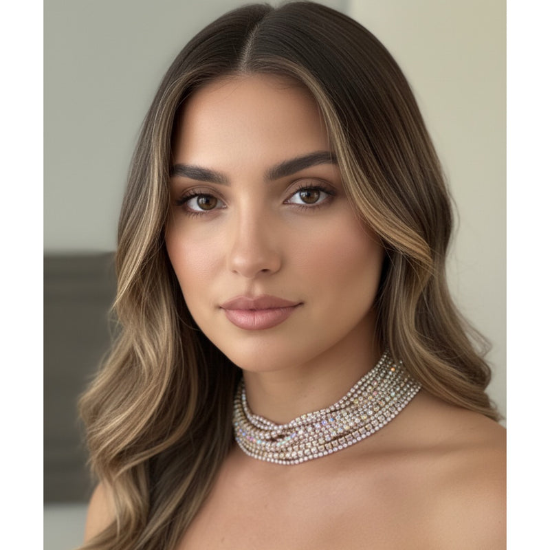 Zoe Rhinestone Strands Necklace