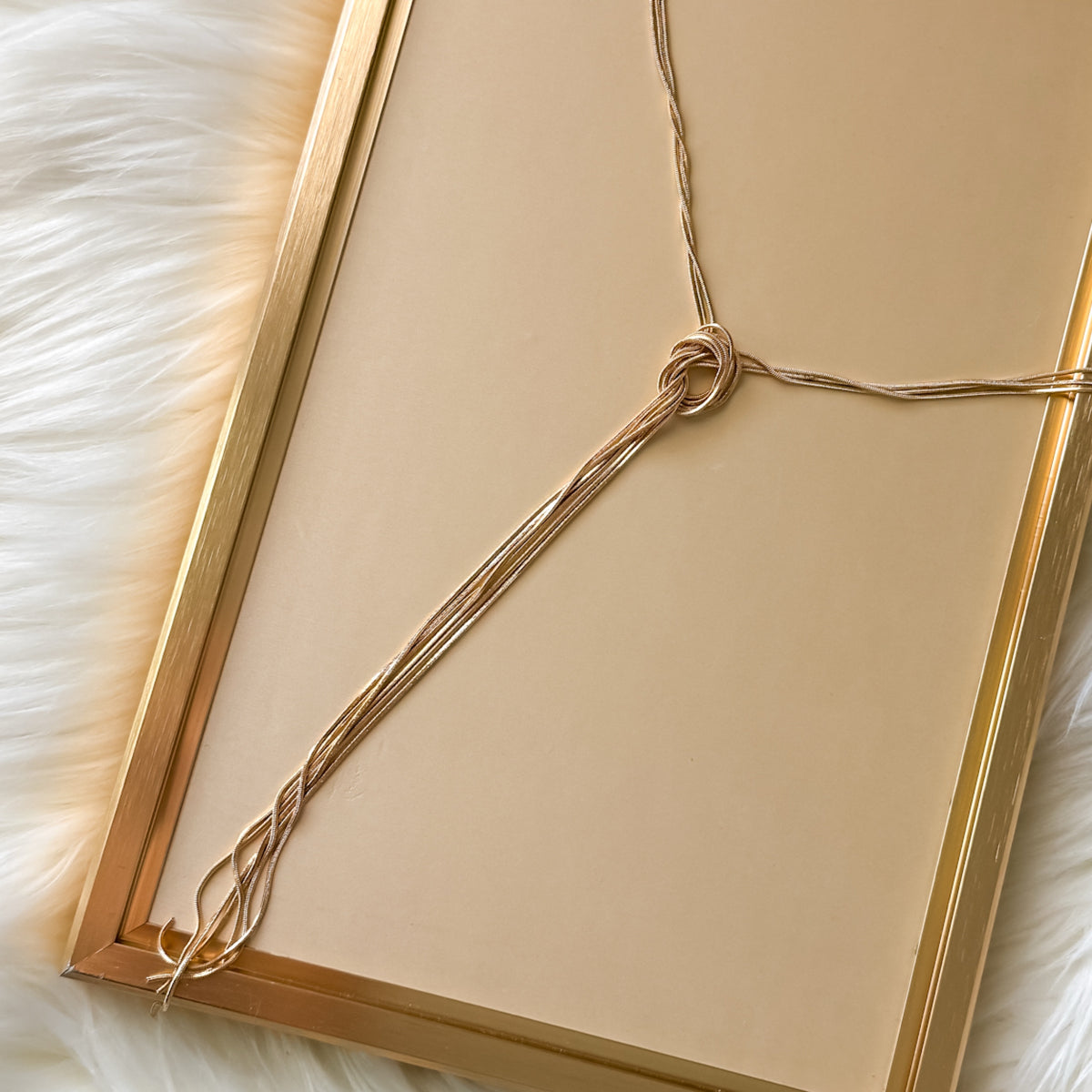knotted chain Y shaped gold necklace